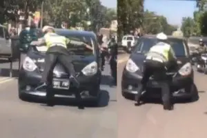 5 Aksi Nekat Ngeles dari Razia Polisi, Viral Polisi Tertabrak dan Terseret Mobil di Bandung