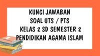 KUNCI JAWABAN Soal UTS PTS Kelas 2 SD PAI Pendidikan Agama Islam Semester 2 Ulangan Tengah Semester Genap 2021