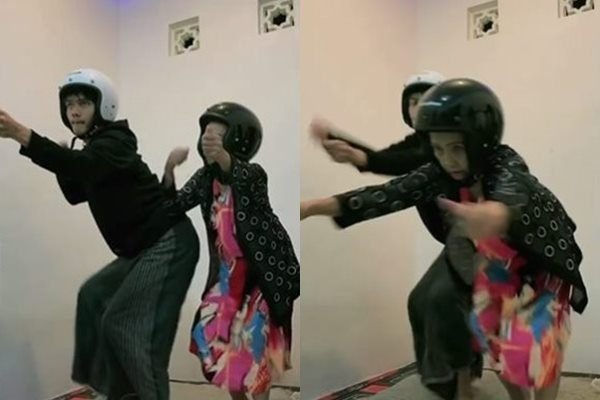 Viral Nenek Joget Pakai Helm Ditonton 24 Juta Kali. (TikTok)