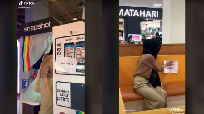 Viral Wanita Bikin Video Ucapan Selamat Ulang Tahun untuk Pacar di Mall (tiktok.com/@sefkaa19)
