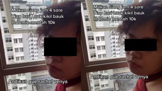 Viral Cewek Curhat Makan Kikil Tiap Hari di Wisma Atlet. (TikTok)