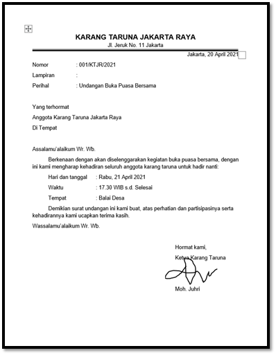 Surat Undangan Setengah Resmi : Pengertian, Bagian, dan Contoh – Osnipa