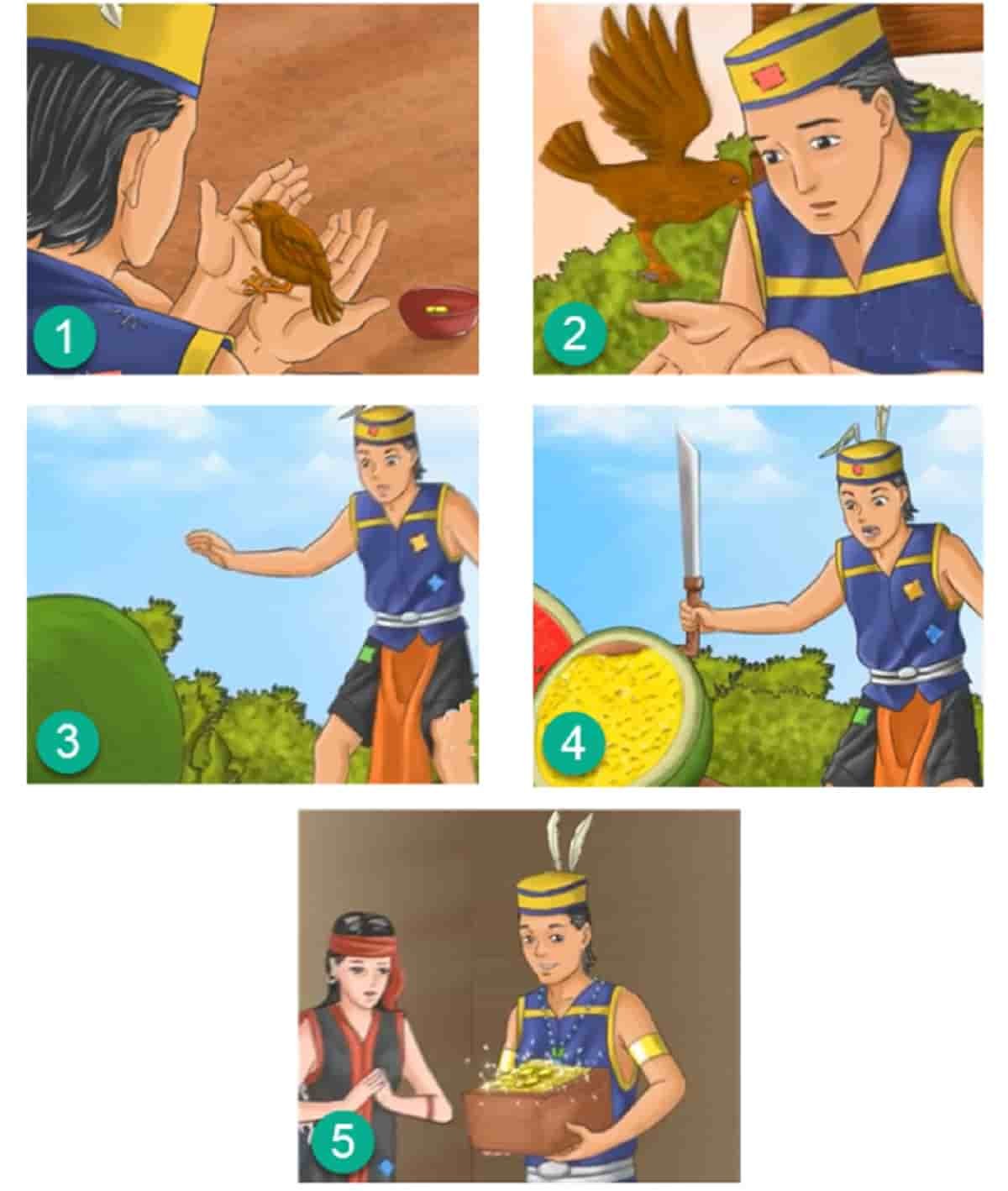 Buatlah gambar yang menceritakan dongeng Petani yang Baik Hati Tema 2 Kelas 3 Halaman 45