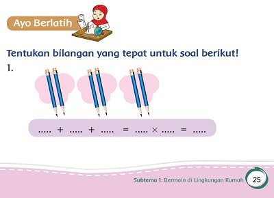 Tentukan bilangan yang tepat untuk soal berikut halaman 26 Tema 2 Kelas 2