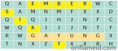 Temukan kata yang dibentuk pada tabel dengan makna berikut wadah