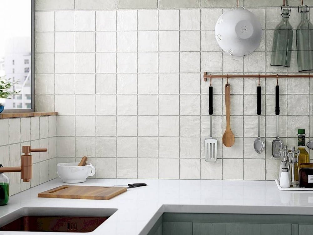 keramik dinding dapur motif kotak kecil