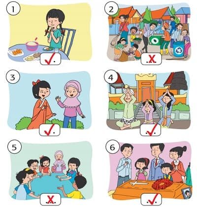Berikan centang pada gambar yang menunjukkan sila pertama