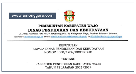 Kalender Pendidikan Kabupaten Wajo Tahun Ajaran 2023/2024