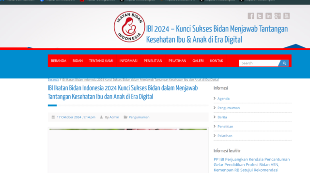 tampilan website https://pusatibi.or.id