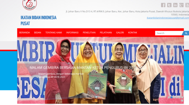tampilan beranda website ikatanbidanindonesia.id