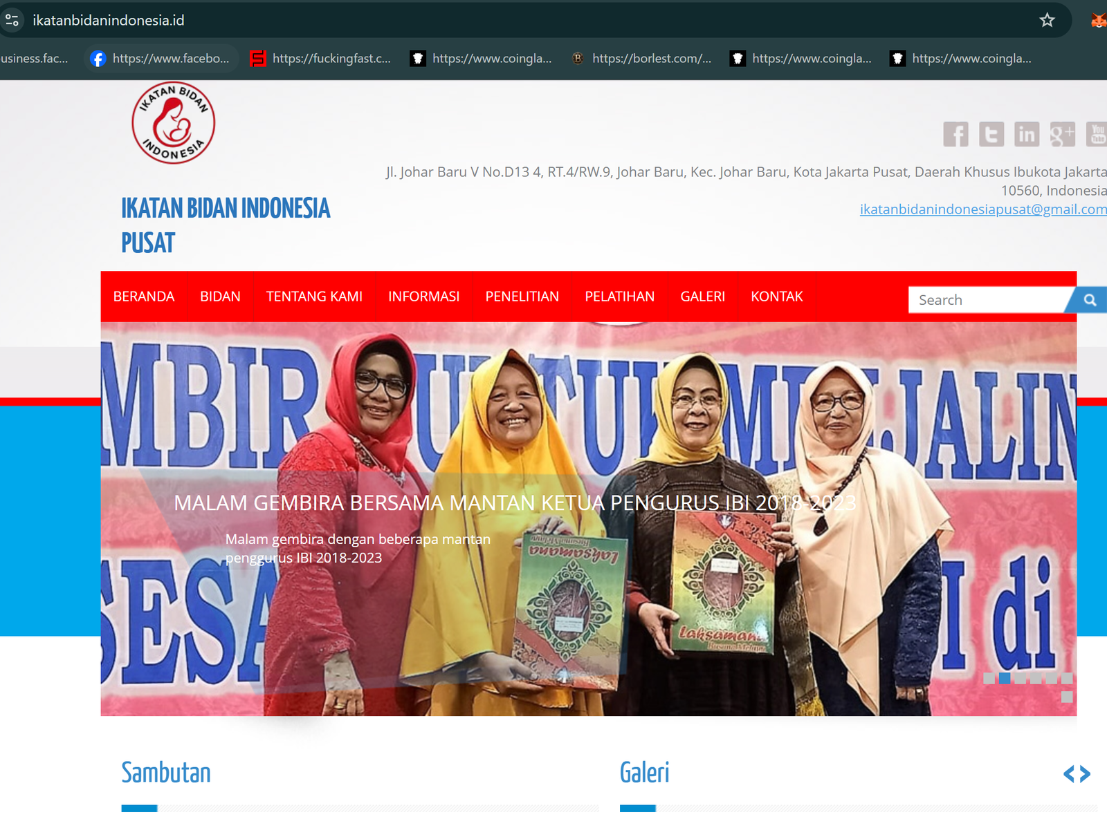 tampilan beranda website ikatanbidanindonesia.id