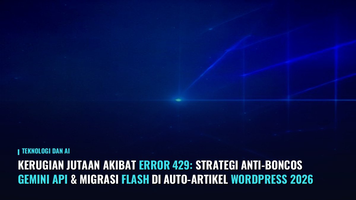 Kerugian Jutaan Akibat Error 429: Strategi Anti-Boncos Gemini API & Migrasi Flash di Auto-Artikel WordPress 2026